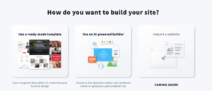 Getresponse website builder step 1