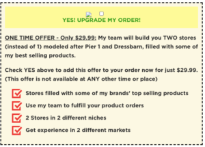 Tai Lopez Affiliate ecommerce store upgrade offer