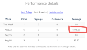 High ticket product commission